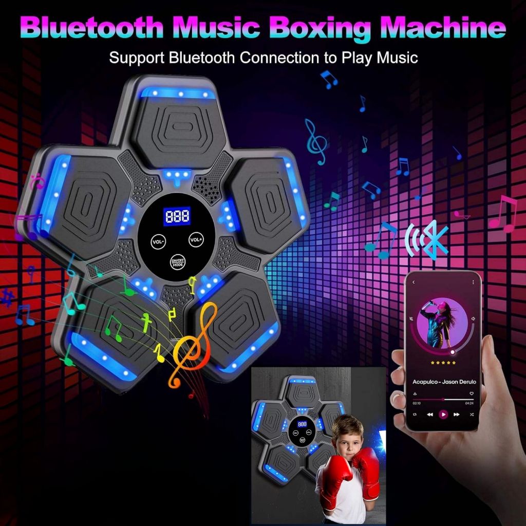 Electronic Music Boxing Wall Target BT LED Lighted Sandbag Boxing ...