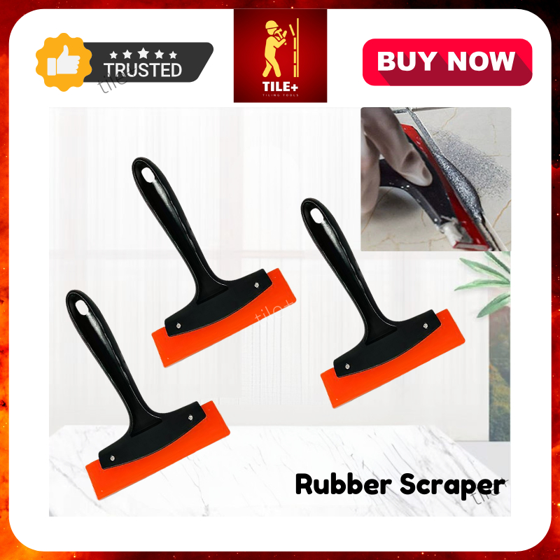 Tile+ Rubber Scrapper with Handle Rubber Squeegee for Window Film Glass ...