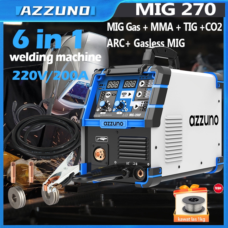 AZZUNO welding machine MIG,6 in 1 automatic tig argon gasless electric ...