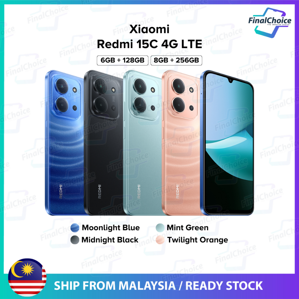Xiaomi Redmi 15C 4G LTE (6GB+128GB) (8GB+256GB) Original Xiaomi Malaysia Warranty
