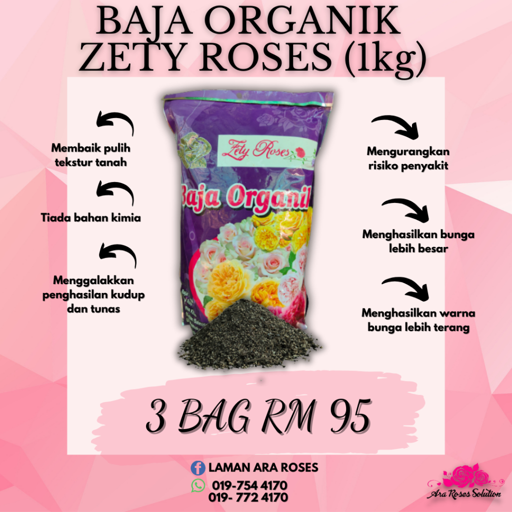 {3X BUNDLE DEAL} Baja Organik Zety Roses Untuk Suburkan BUNGA / BUAH ...