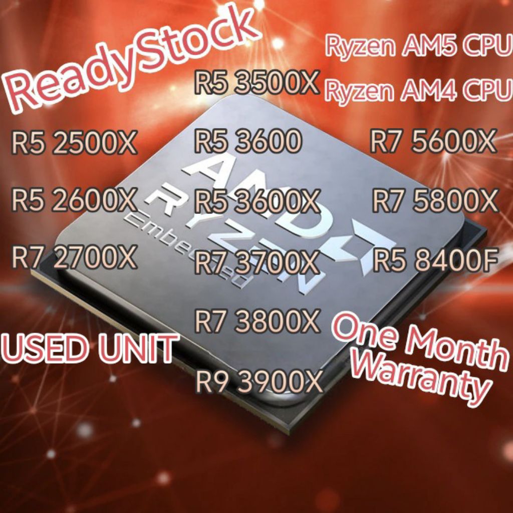 AMD Ryzen 5/7/9 3700X / 3800X/ 3900X / 3500X / 3600 / 5900X / 2600X ...