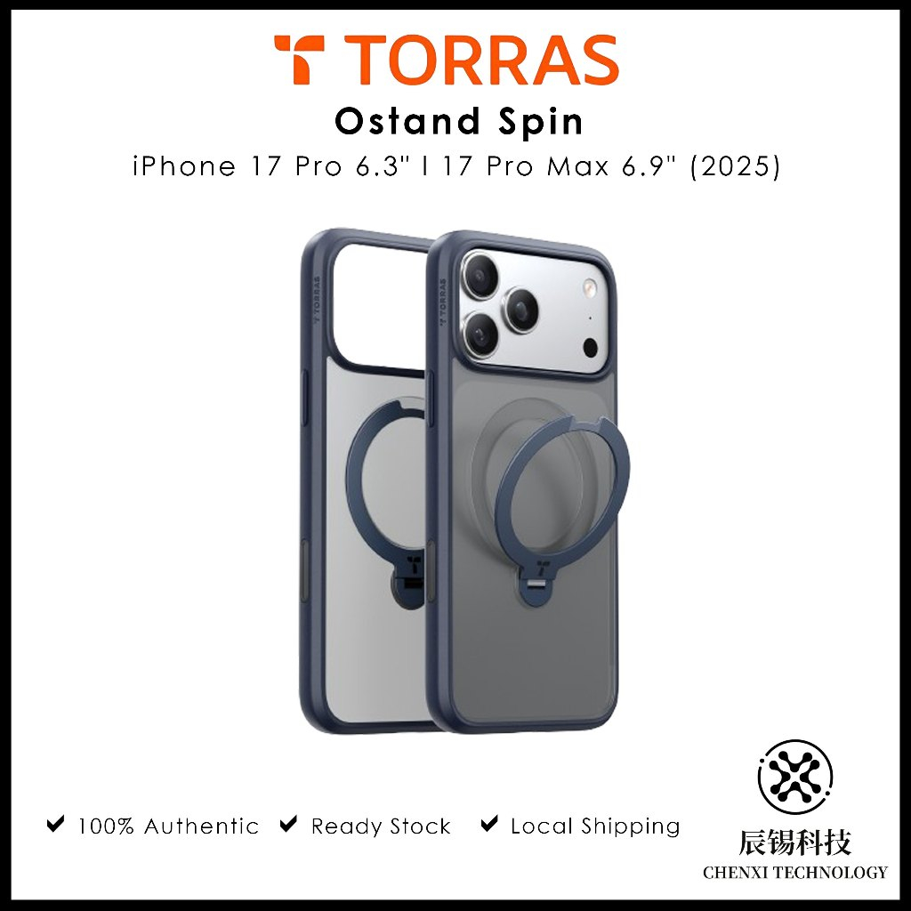 TORRAS Ostand Spin Series Case for iP 17 Pro 6.3