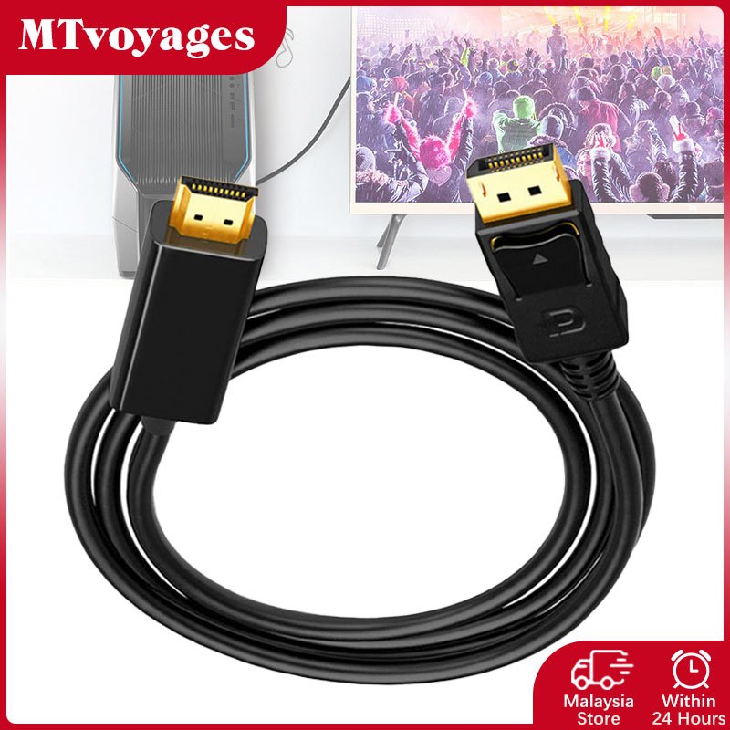 4K 1.8M DP DisplayPort to HDMI-Compatible Adapter Connecto Converter ...