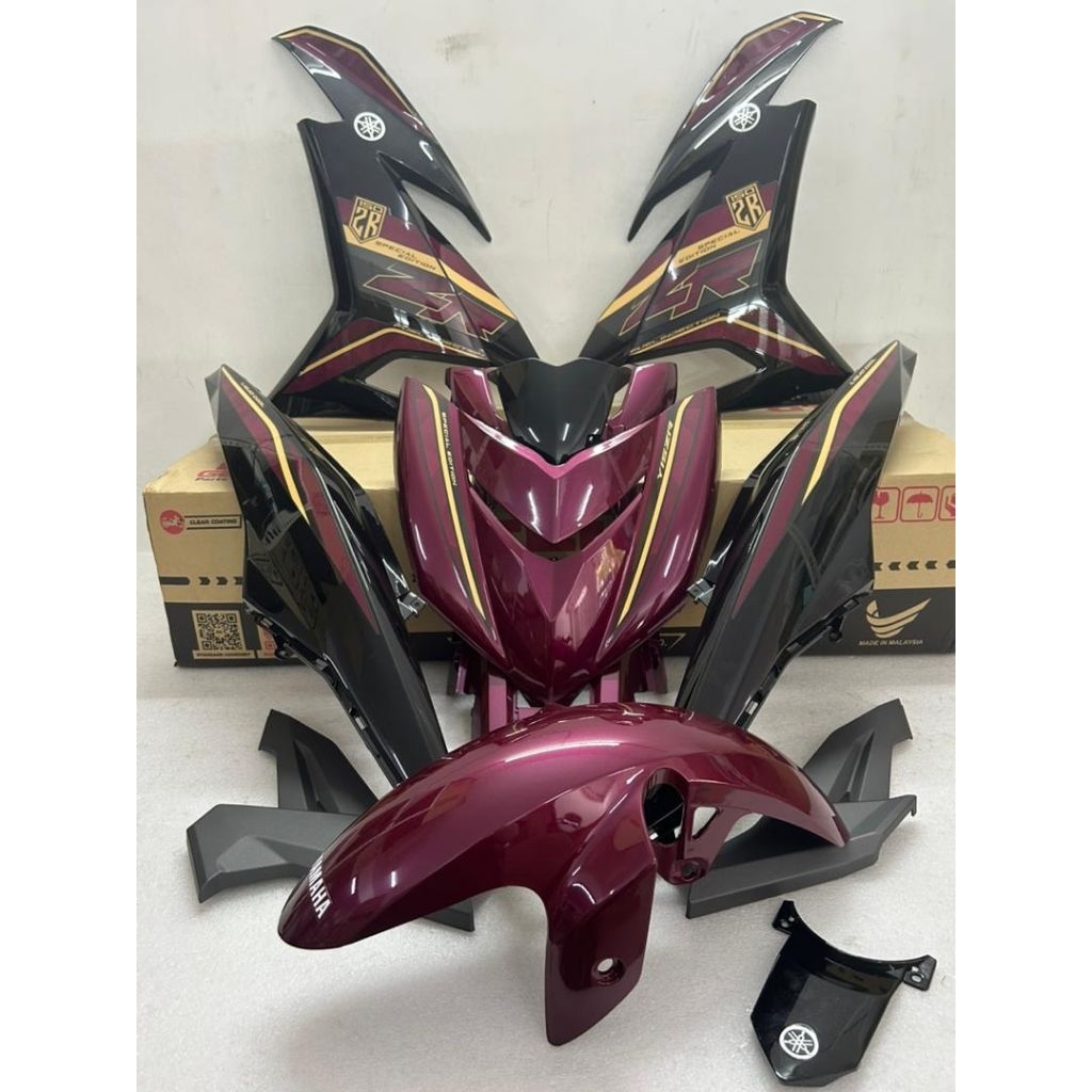 HLD RACING BODY COVER SET DPREME MAROON Y15 YAMAHA Y15ZR V2 STICKER ...