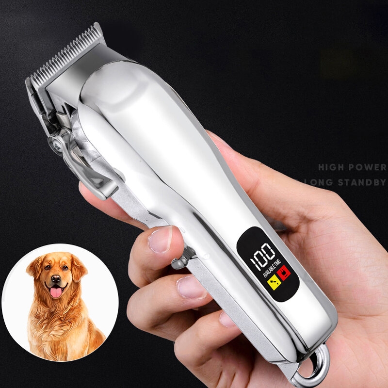 Professional Dog Hair Clipper All Metal Electric Pet Trimmer Cat Shaver ...