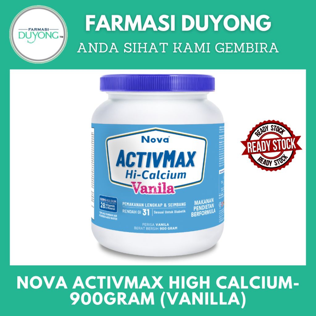 NOVA ACTIVMAX HIGH CALCIUM VANILLA 900 GRAM | Shopee Malaysia