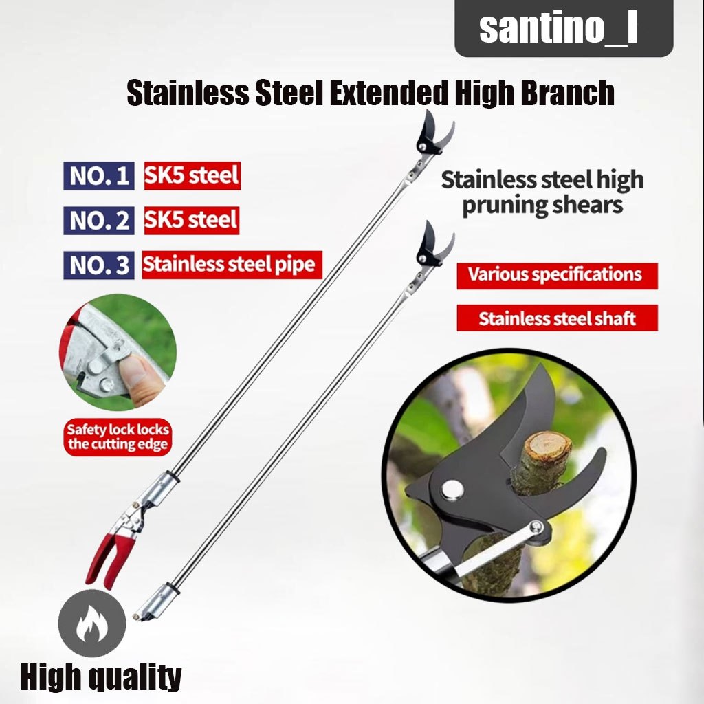 Stainless Steel Extended High Branch Shears Green Garden Shears ...