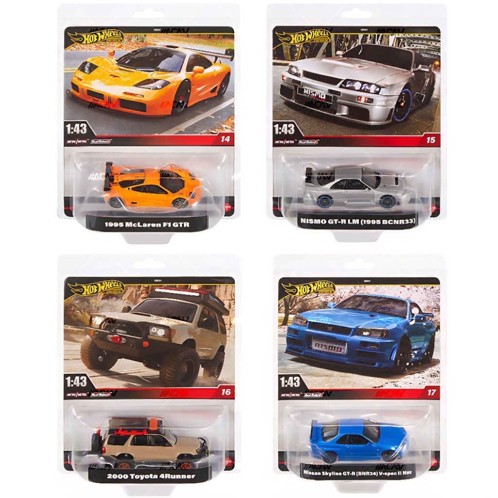 HOT WHEELS PREMIUM SCALE 1:43 SKYLINE GT-R R34 R33 NISMO F1 MCLAREN ...