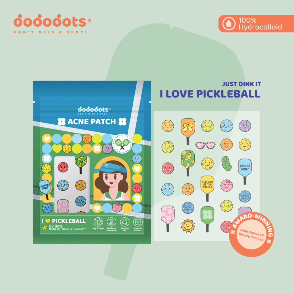 Dododots | I LOVE PICKLEBALL | 26 dots | Tea Tree Oil | Hydrocolloid ...
