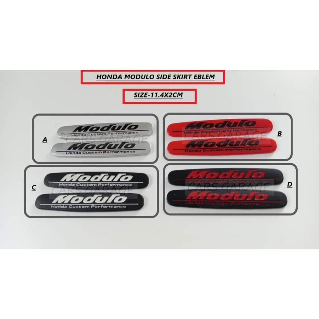 HONDA MODULO SIDE SKIRT EMBLEM LOGO - (ABS) | Shopee Malaysia
