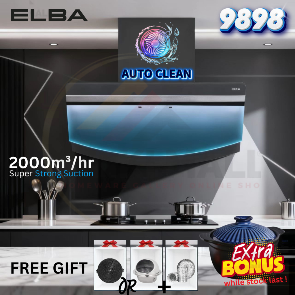 Elba kitchen cooker hood gas stove hob stainless steel cooking hood ...