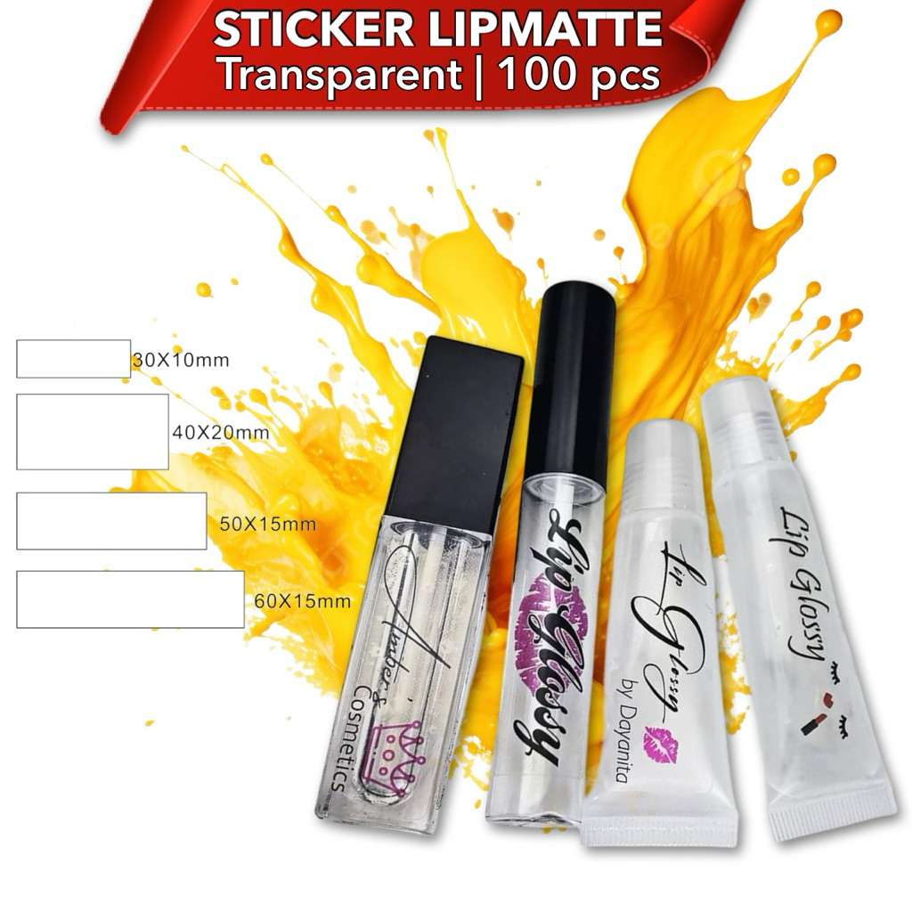 TRANSPARENT STICKER custom size /sticker lipmatt/sticker perfume ...