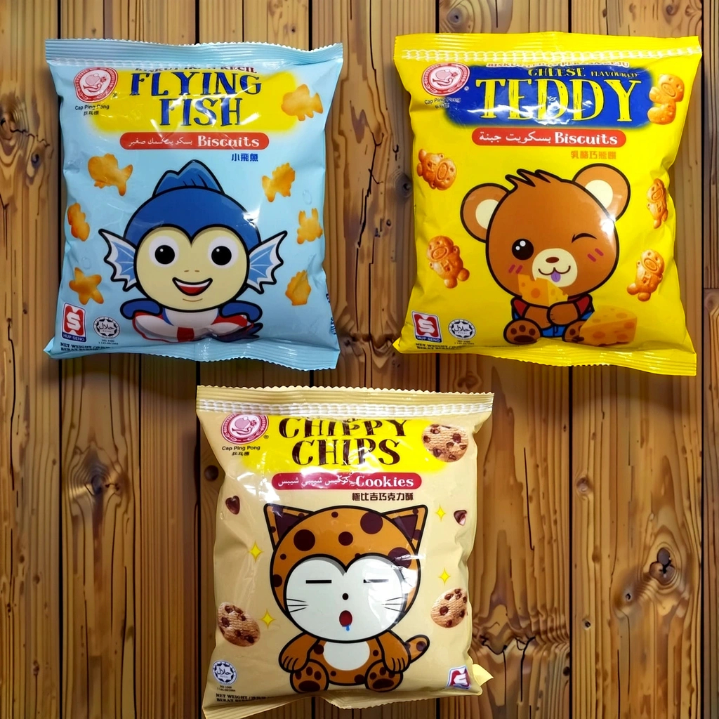Cap Ping Pong Biscuits & Cookies – Flying Fish, Teddy, Chippy Chips 🐟🐻🐱 ...