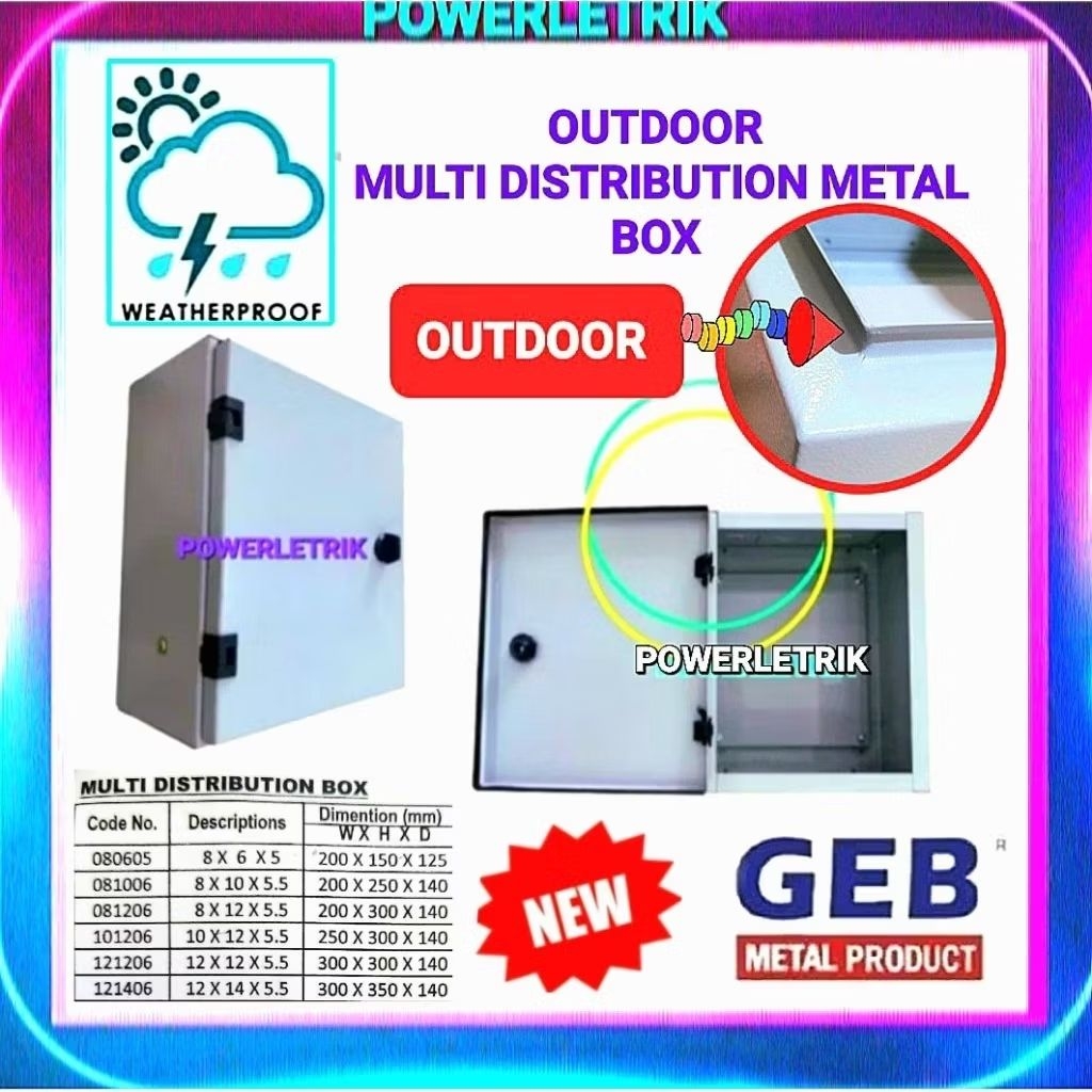 LSE/GEB OUTDOOR METAL MULTI DISTRIBUTION BOX / METAL OUTDOOR MULTI ...