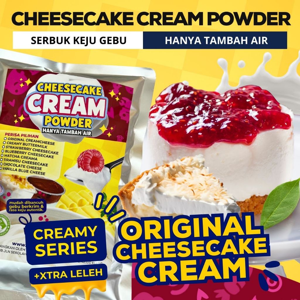 [CREAMY SERIES] CHEESECAKE CREAM POWDER MIX 1KG | READY STOCK | PERTAMA ...