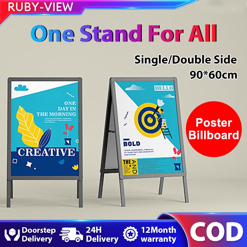 A Board Metal Poster Display Stand Billboard Outdoor With Handle 60 ...