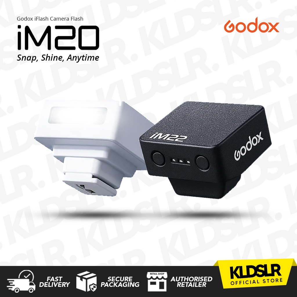 Godox IM20 Flash Mini Compatto | Ricarica USB-C | 440 Scatti A Piena Potenza | 5 Livelli Di Potenza | Per Canon Nikon Sony Fuji Olympus Panasonic