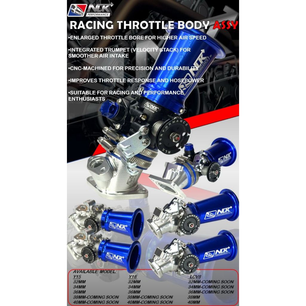 NLK PERFORMANCE RACING THROTTLE BODY VELOCITY OVAL/BULAT SIAP TRUMPET ...
