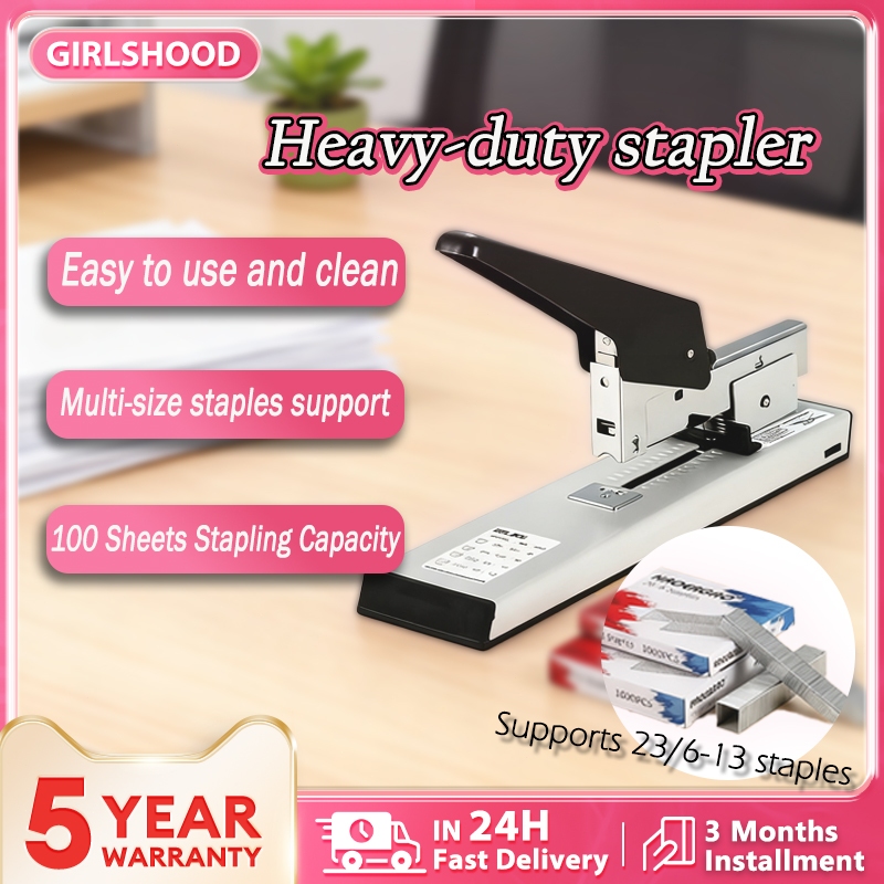 Stapler Heavy Duty Stapler 100 Sheets Stapling Multiple Staple Sizes ...