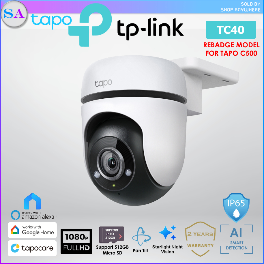 TP-Link Tapo TC40 CCTV Pan Tilt AI Outdoor Home WiFi Network Security ...