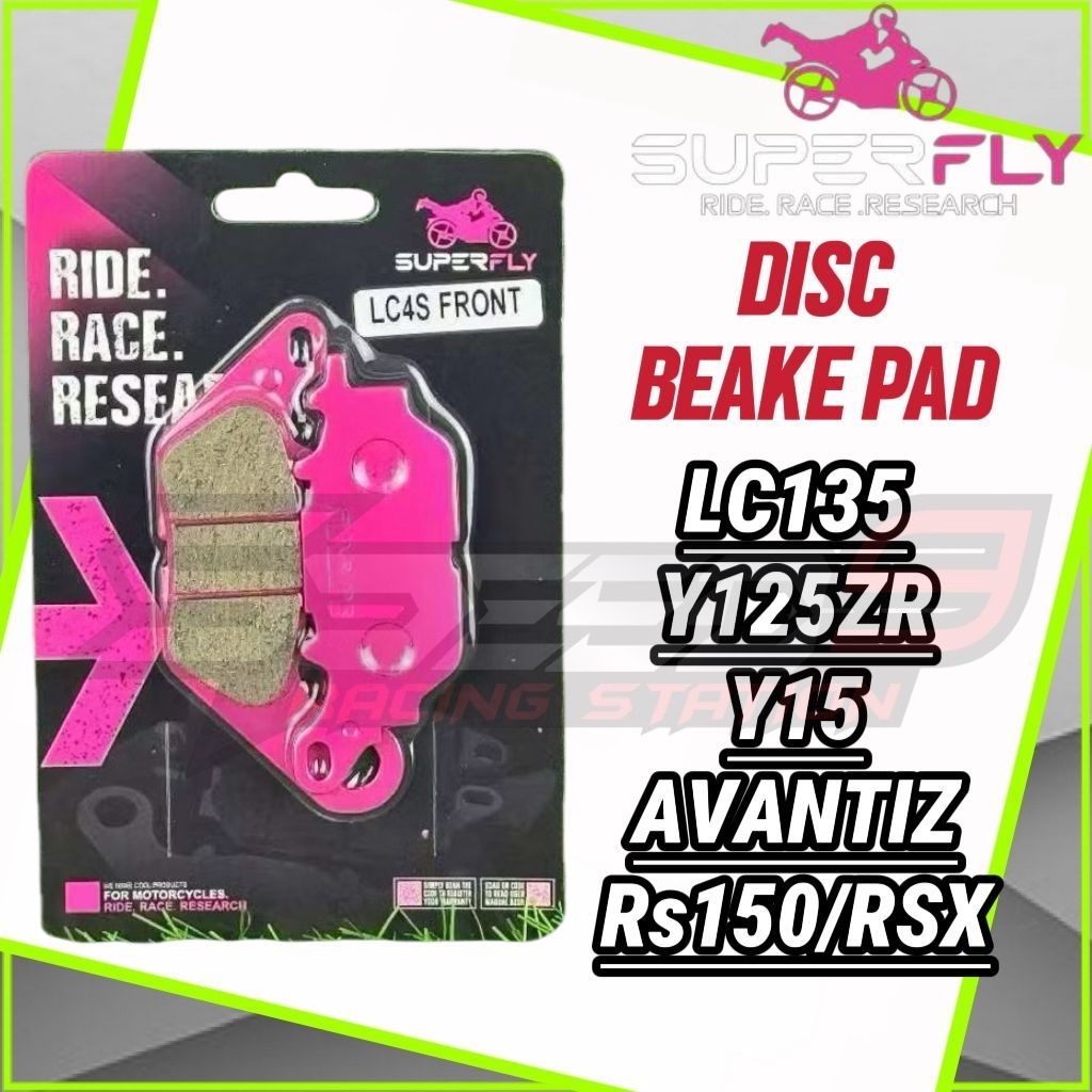SUPERFLY DISC BRAKE PAD PINK LC135 LC5S Y15 EGO AVANTIZ RS150 Y125ZR RG ...