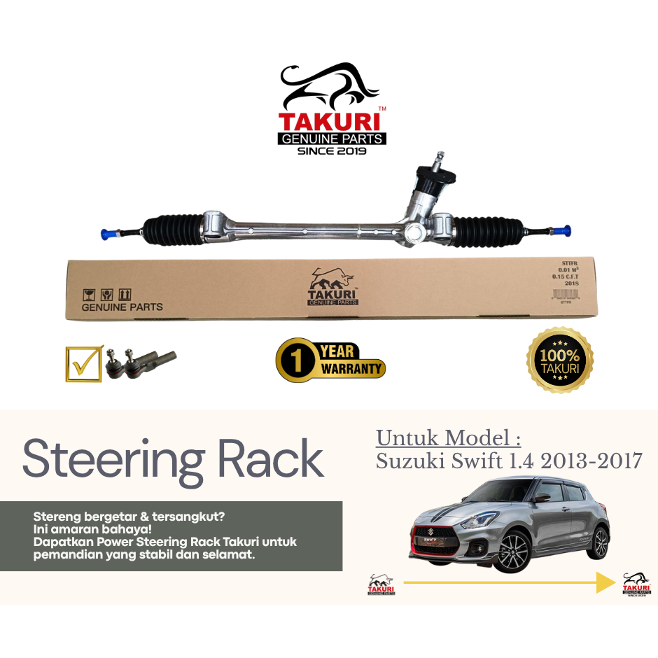 TAKURI Steering Rack Assembly for Suzuki Swift 1.4 AZF414 2013-2017 (1 ...