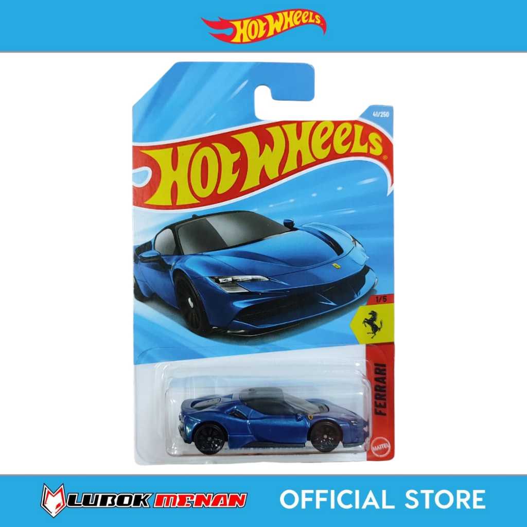 Hot Wheels Ferrari SF90 Stradale Supersport – 1:64, Azul Metálico, Serie Ferrari 1/5, Modelo De Licencia Para Coleccionistas