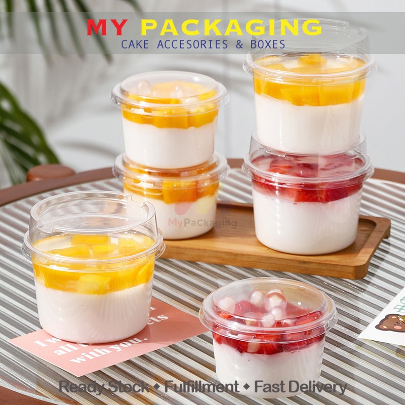 Disposable Pudding Cup Jelly Tiramisu Lid Transparent Plastic Dessert ...