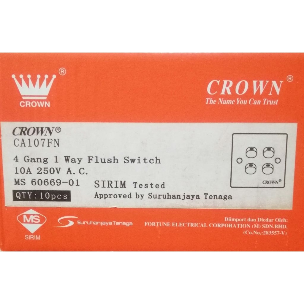 CROWN 4 GANG SWITCH SIRIM | Shopee Malaysia