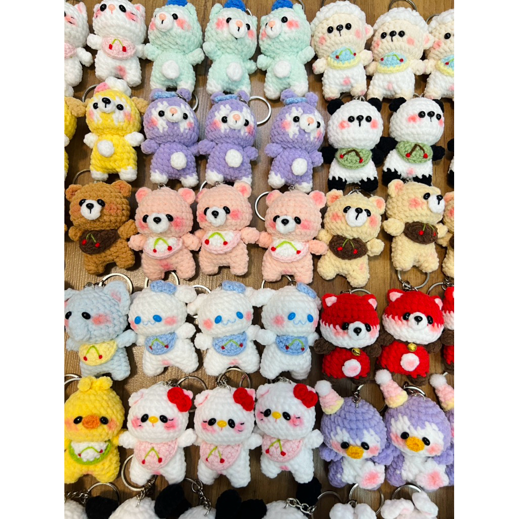 [Ready Stock]6cm Cute handmade crochet stuffed Mini Animasl Birthday ...