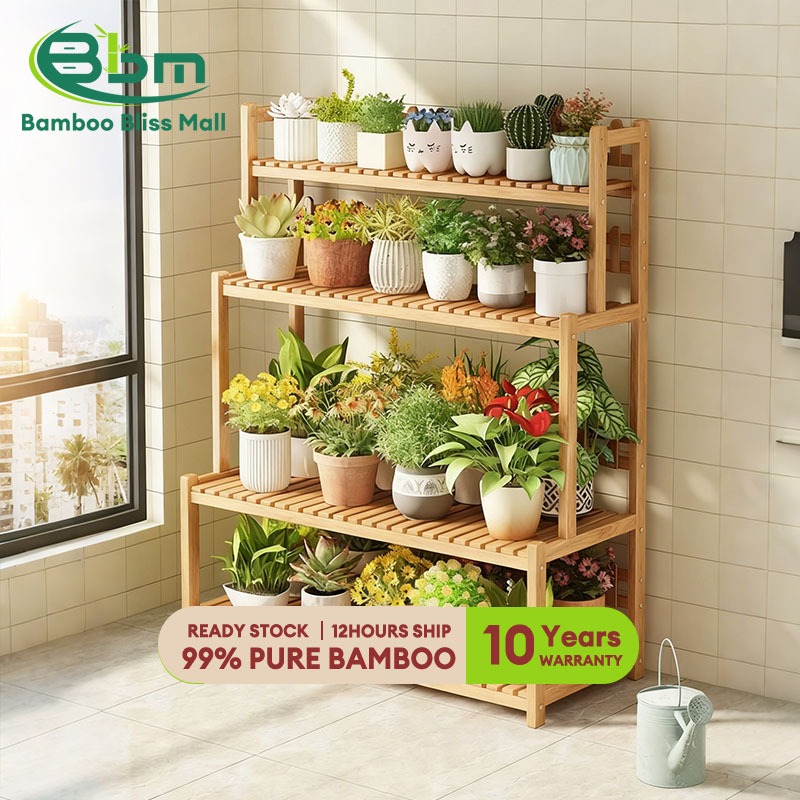 BBM Rak Bunga Bertingkat Outdoor Flower Pot Plant Stand Flower Rack Rak ...