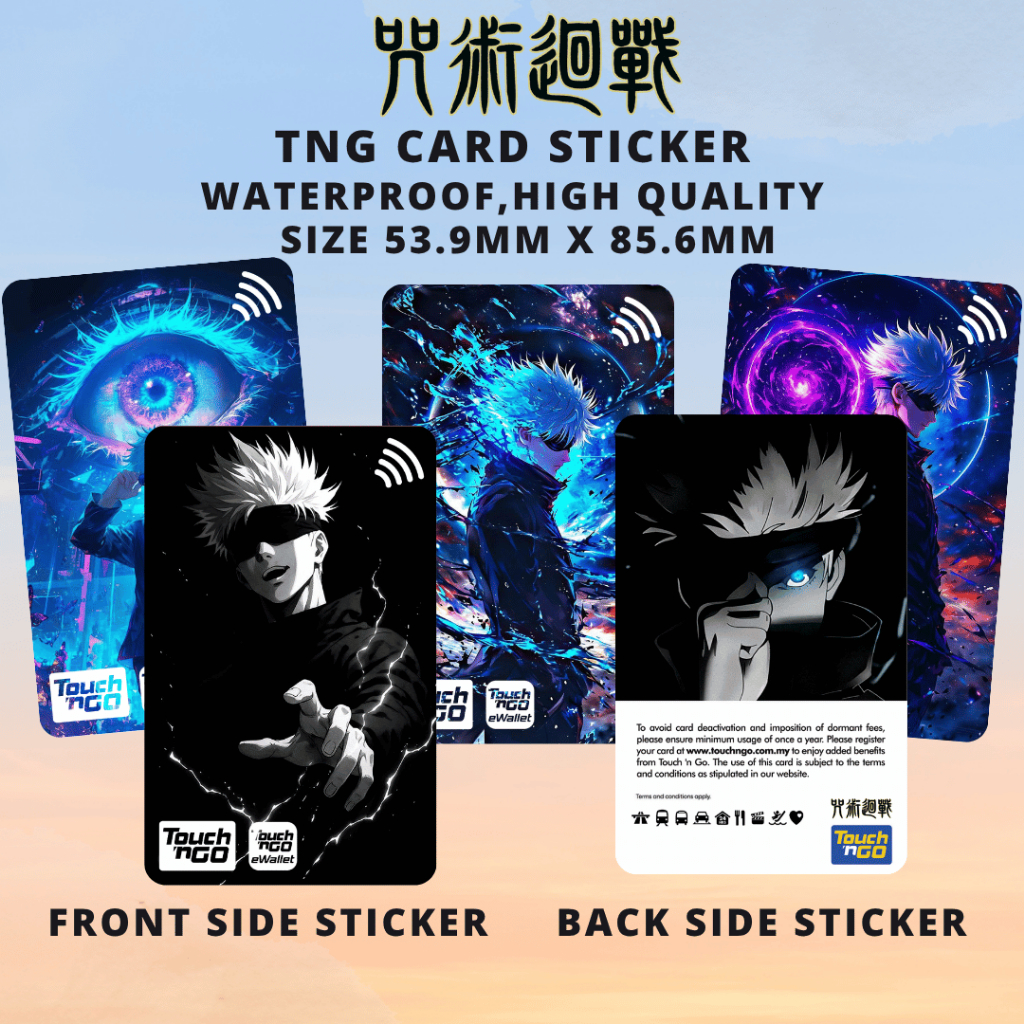 Jujutsu Kaisen Satoru Gojo - Card Sticker/Touch n Go Card Sticker Cover ...