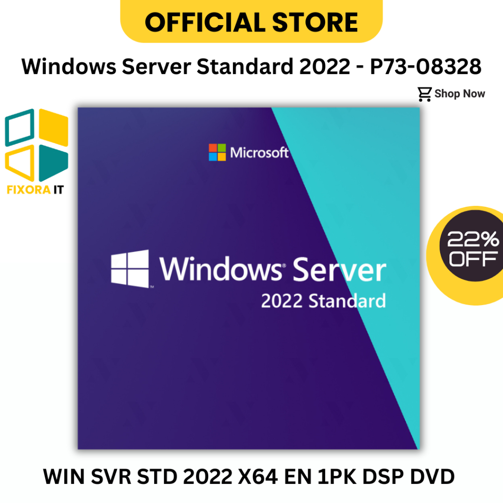 Microsoft Windows Server 2022 Standard 16 Core - P73-08328, X64 EN 1PK ...