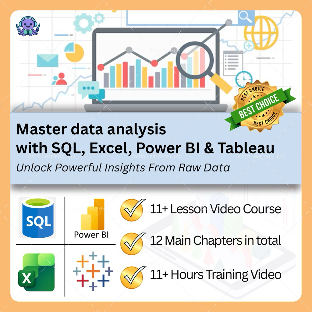 Master Data Analytics using SQL, Excel, Power BI & Tableau [110 ...