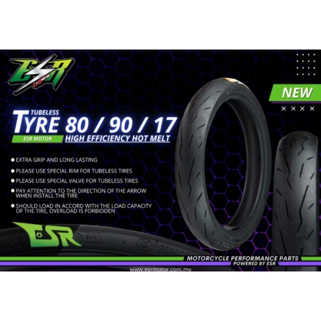 Tayar ESR saiz 17 tubeless | Shopee Malaysia