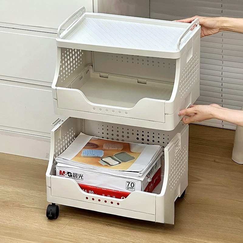 Office Floor-standing Movable File Storage Rack Under-desk with Wheels ...