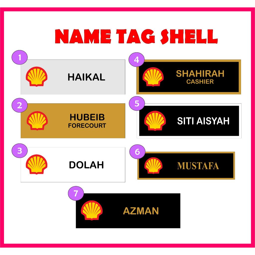 Nametag Epoxy Shell (75x25mm) | Shopee Malaysia