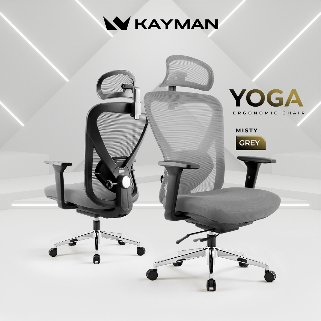 Kayman YOGA Ergonomic Mesh Office Chair Kerusi Pejabat Ofis Study Chair ...