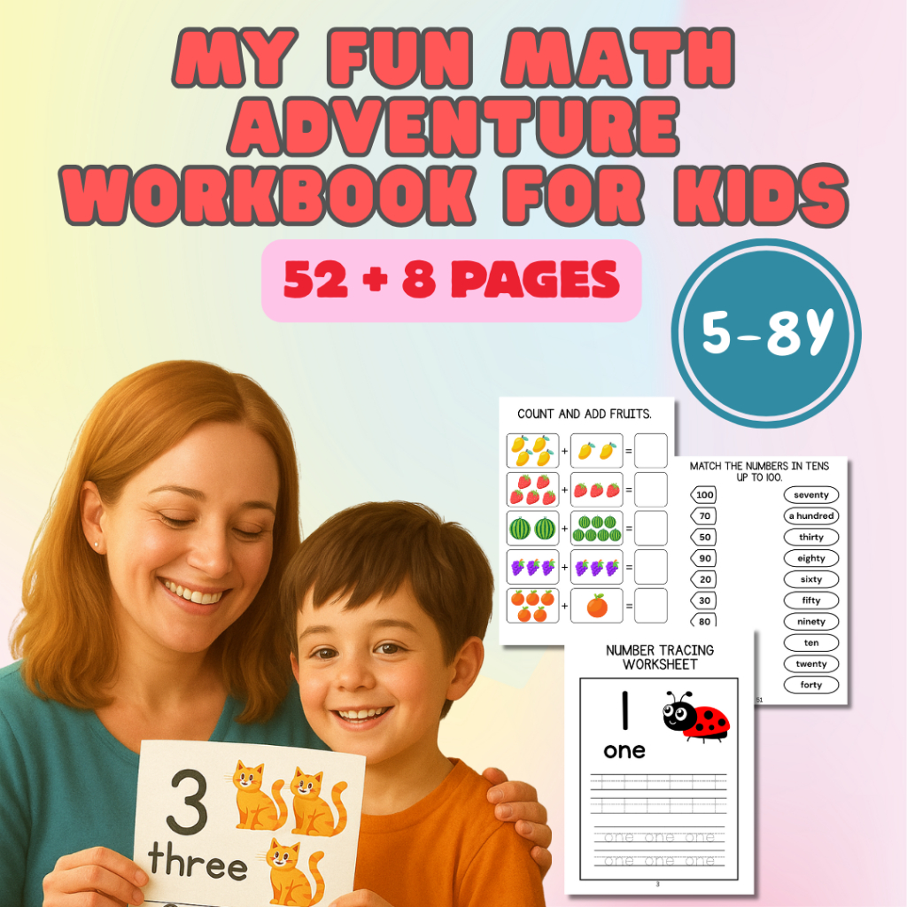 Math Adventure Workbook for Kids Aged 5 to 8 | Preschool | Printed | A4 ...