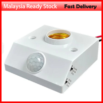 Smart LED Lamp Base with Light Control Switch, Socket Adapter, Induction PIR Infrared Motion Sensor, E27, 85V-265V, 100W