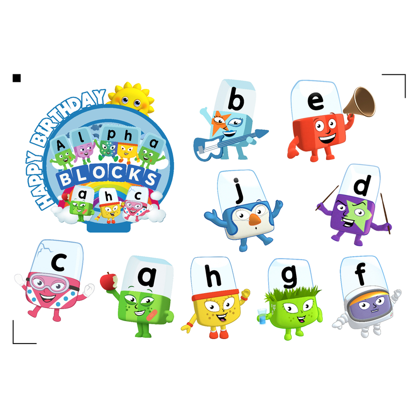 Alphablocks Happy Birthday Decoration Set Cake Topper for Birthday Cake ...