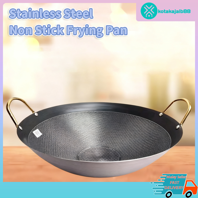 24h shiping Honeycomb Wok Stainless Steel Nonstick Wok Frypot 28cm ...