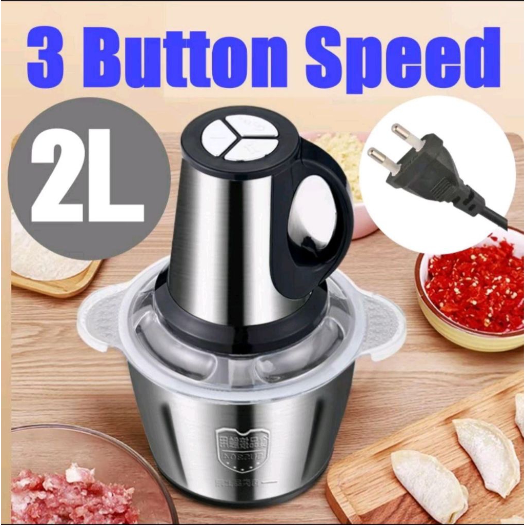 Blender Chopper Premium 2L Stainless Steel Electric Meat Grinder Home ...