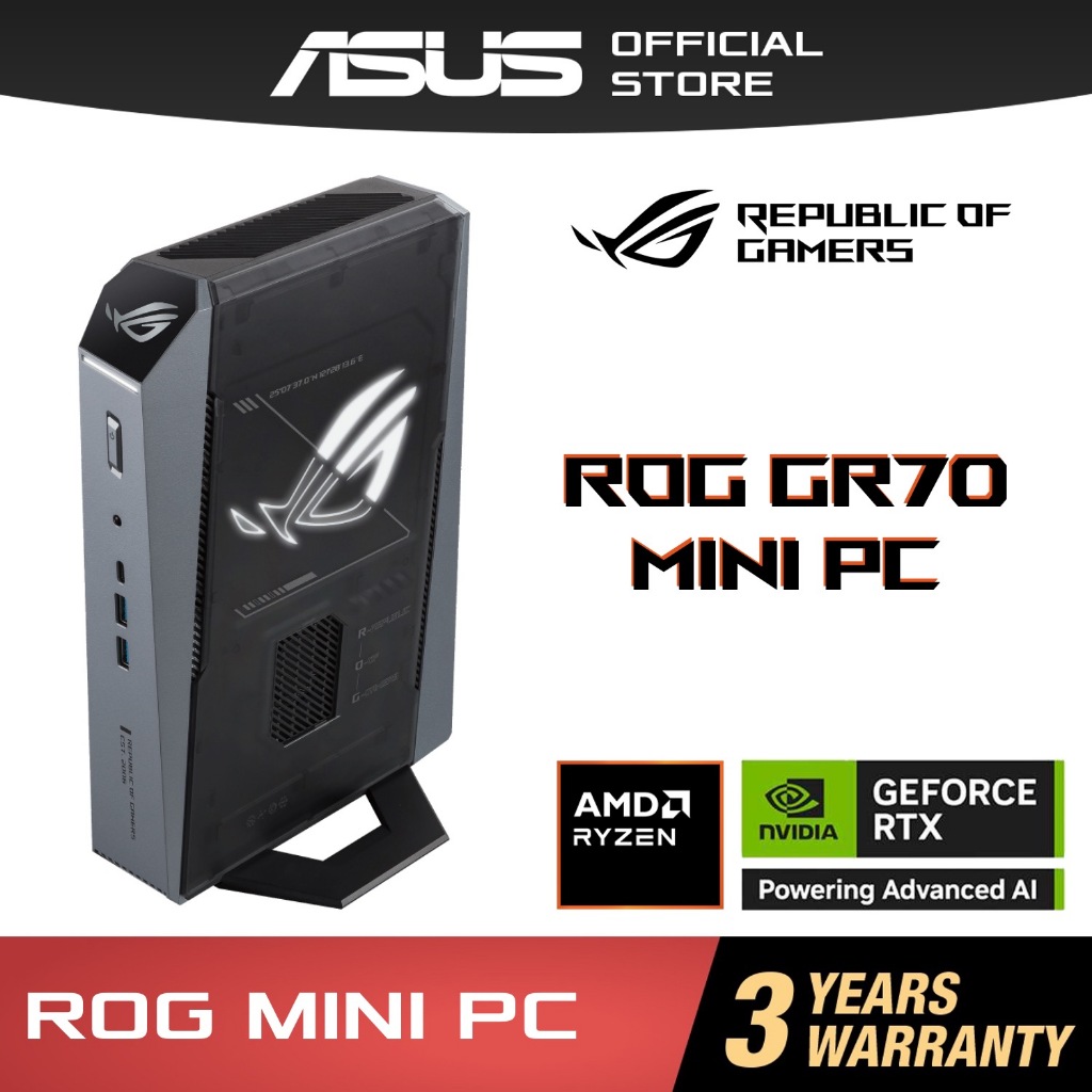 ROG GR70 Mini PC ASUS Gaming Desktop AMD Ryzen 9 9955HX3D NVIDIA RTX ...