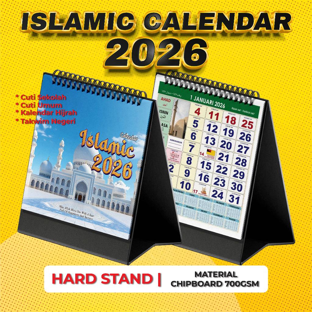 CALENDAR ISLAMIC MINI 2026 TABLE CALENDAR READY STOCK! Shopee