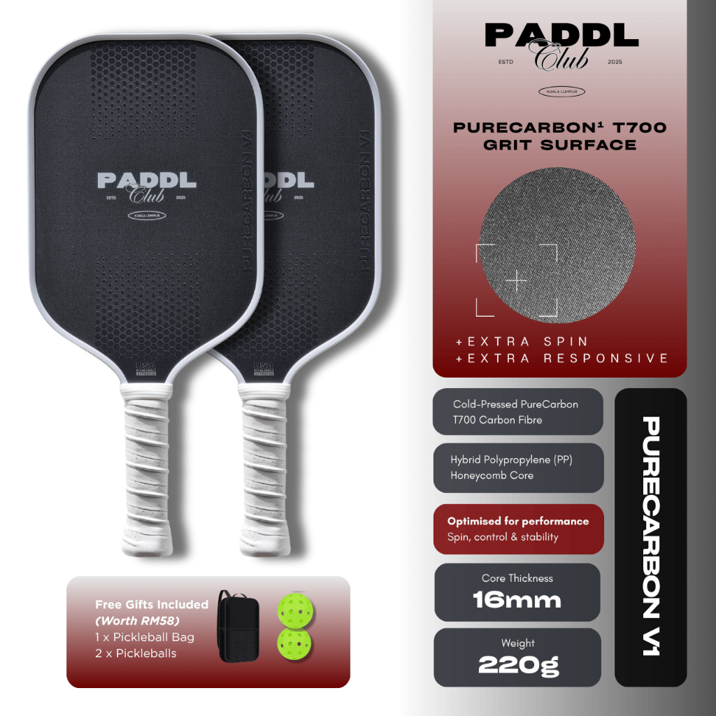 [Free Gift Bundle] Paddl Club PureCarbon V1 Pickleball Paddles [16mm ...