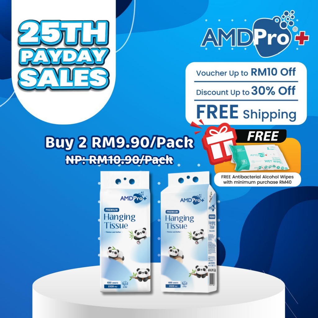 AMDPRO+ Premium Hanging Tissue 4ply (480 Sheets) - Soft, Ultra ...