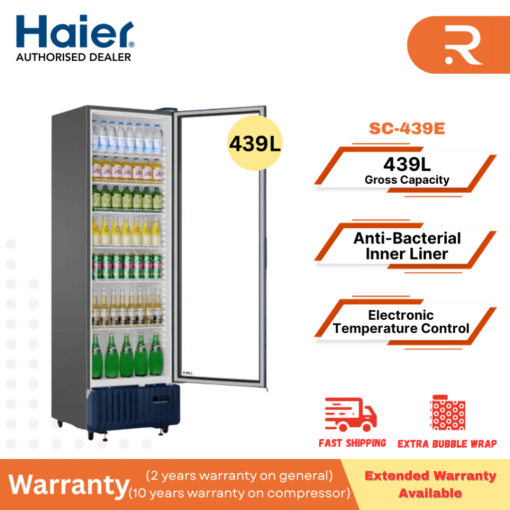 Haier 339L | 439L Display Chiller Showcase with Anti-Bacterial ...