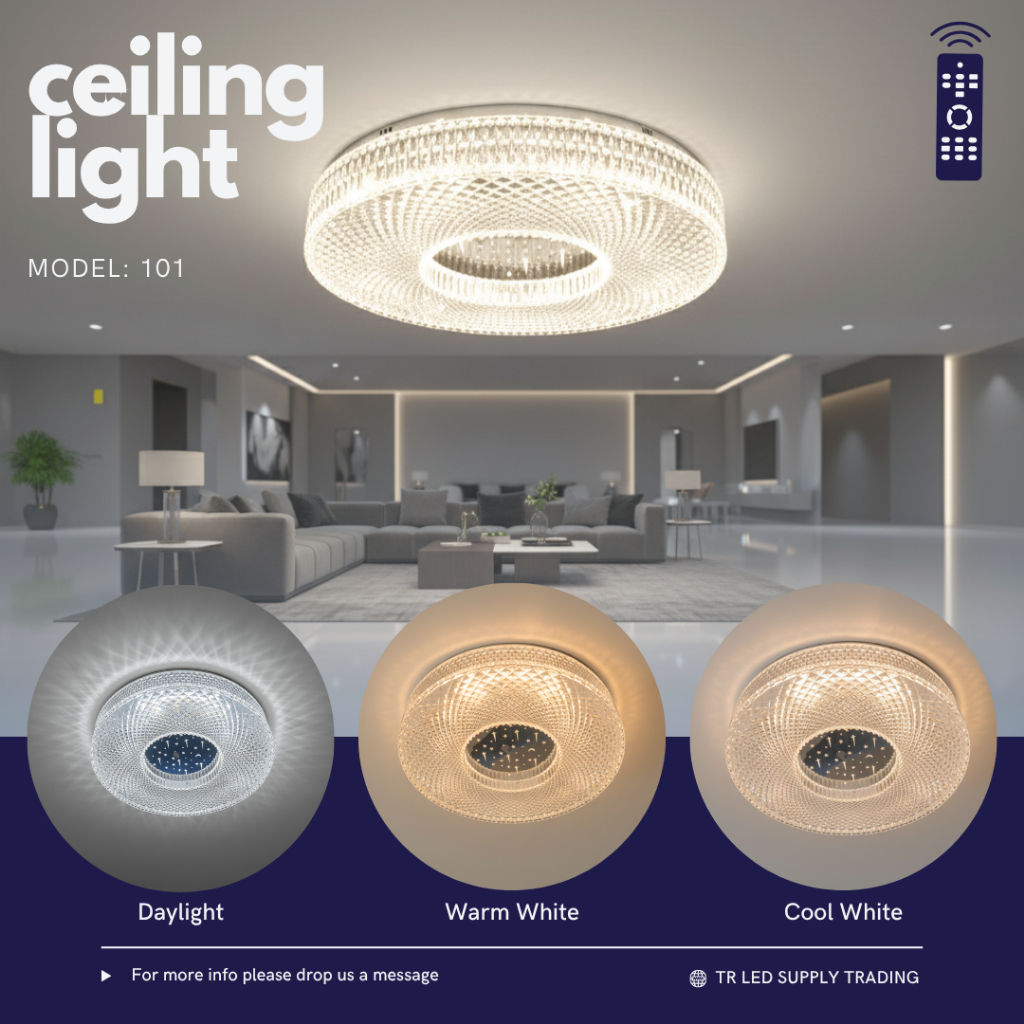 Lampu Siling LED 3 Warna dengan kawalan jauh 60W 16